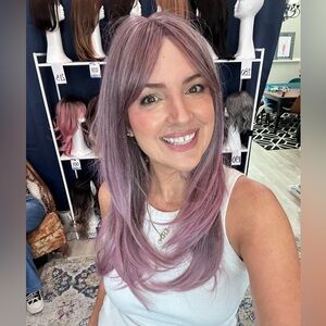 Lavender Straight wolf cut Synthetic Wig 24” for Women